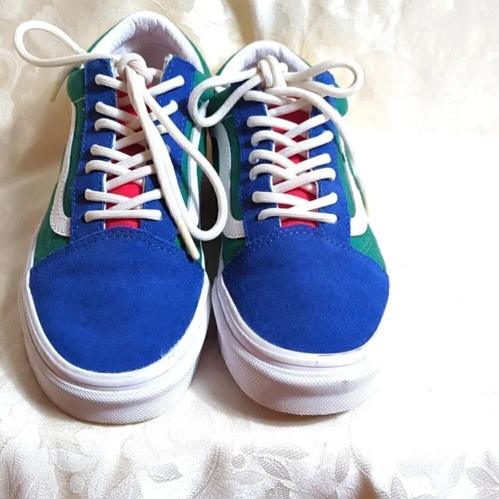 Vans Blue Multicolor Suede Sneakers